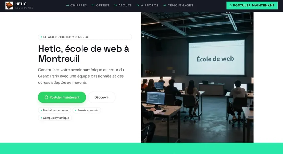 Exemple de site Vytrini